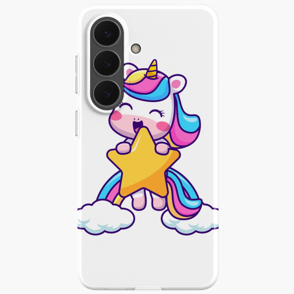 Unicorn Holding a Star Samsung Galaxy Soft Case - unicorn fantasy design by HackerLooks
