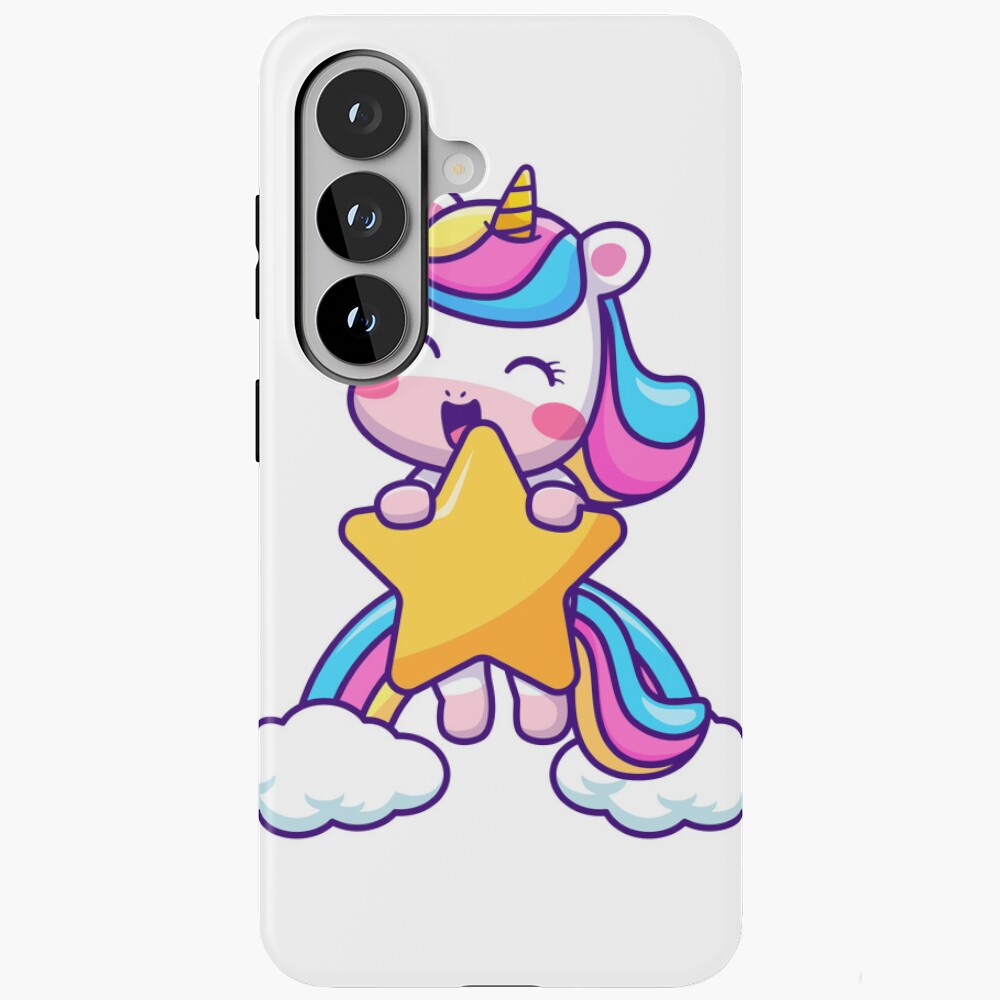 Unicorn Holding a Star Samsung Galaxy Tough Case - unicorn fantasy design by HackerLooks