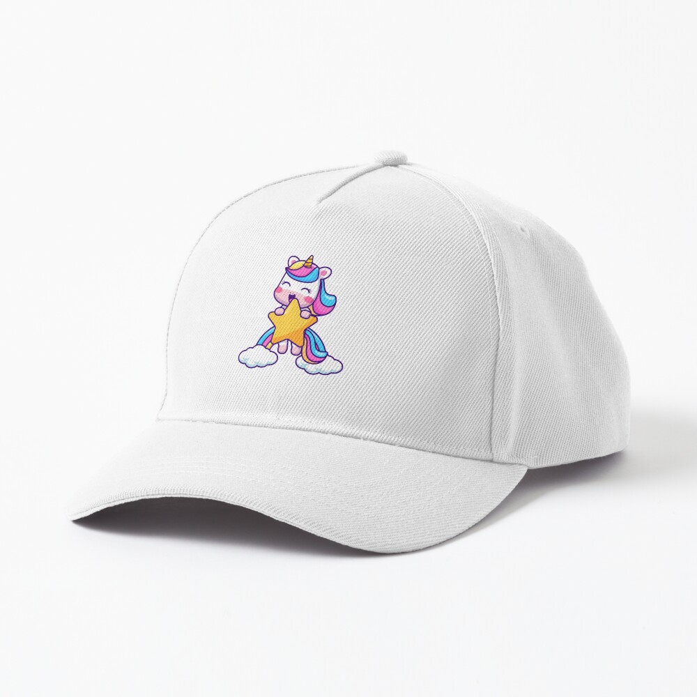 Unicorn Holding a Star Baseball Cap - unicorn fantasy design by HackerLooks