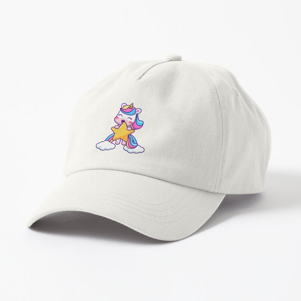 Unicorn Holding a Star Dad Hat - unicorn fantasy design by HackerLooks