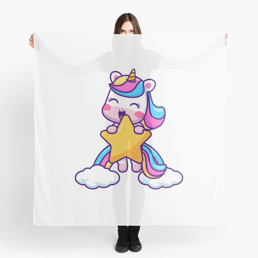 Unicorn Holding a Star Scarf - unicorn fantasy design by HackerLooks