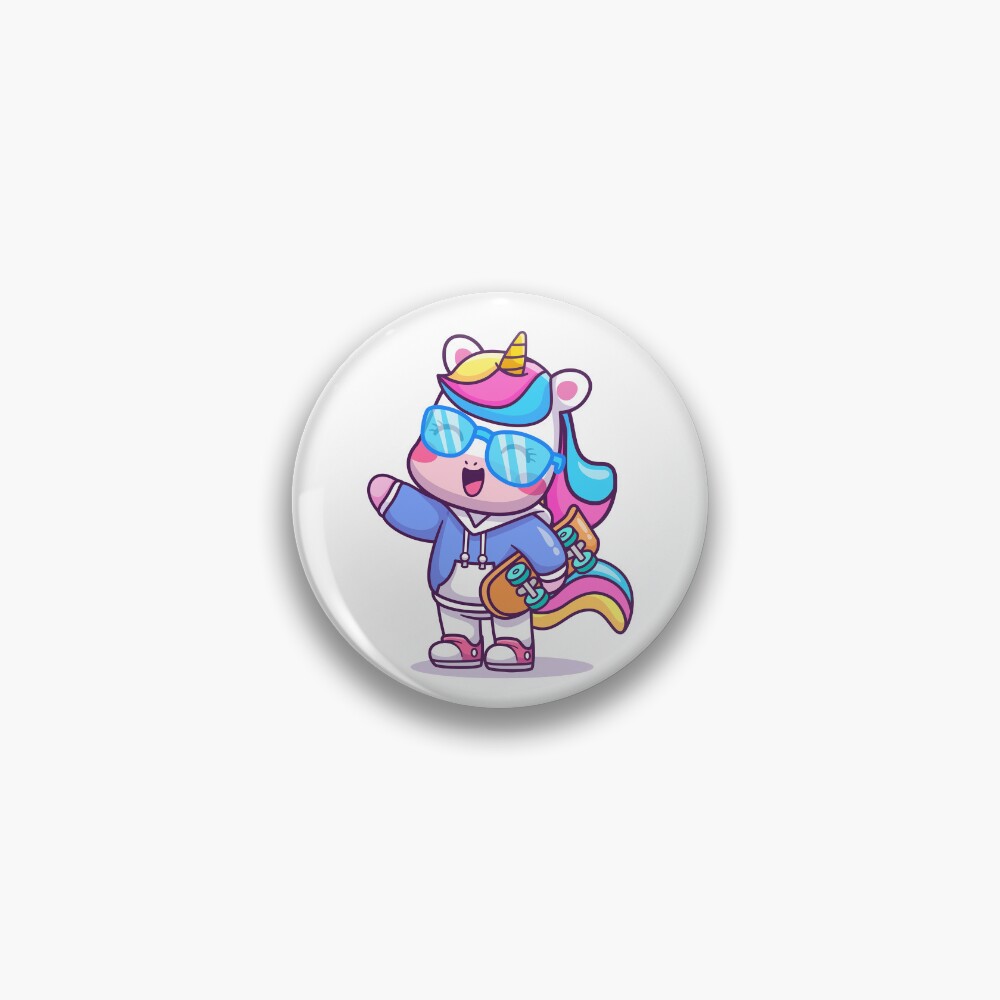Cool Unicorn Pin - unicorn fantasy design by HackerLooks