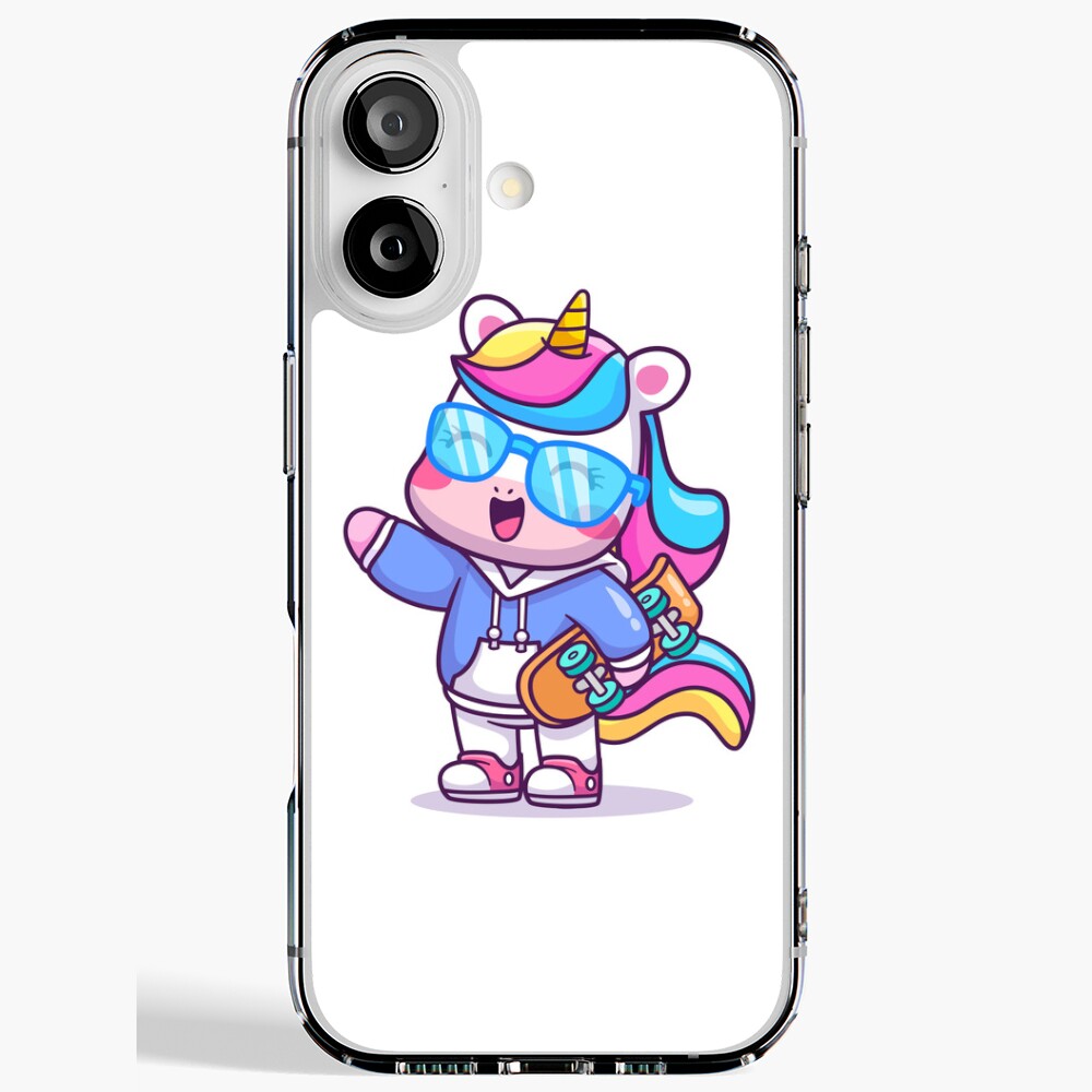 Cool Unicorn iPhone Soft Case - unicorn fantasy design by HackerLooks