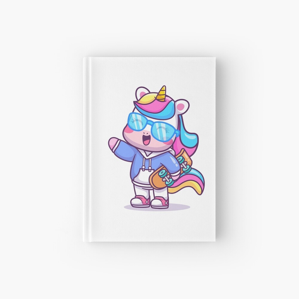 Cool Unicorn Hardcover Journal - unicorn fantasy design by HackerLooks