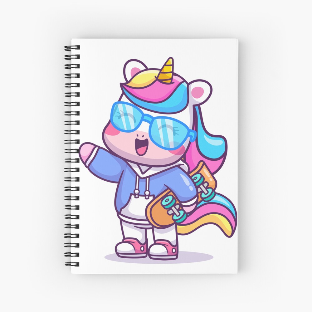 Cool Unicorn Spiral Notebook - unicorn fantasy design by HackerLooks