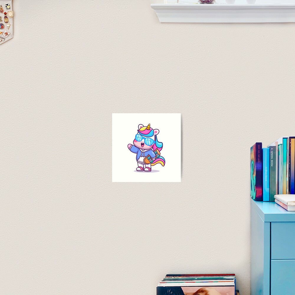 Cool Unicorn Art Print - unicorn fantasy design by HackerLooks