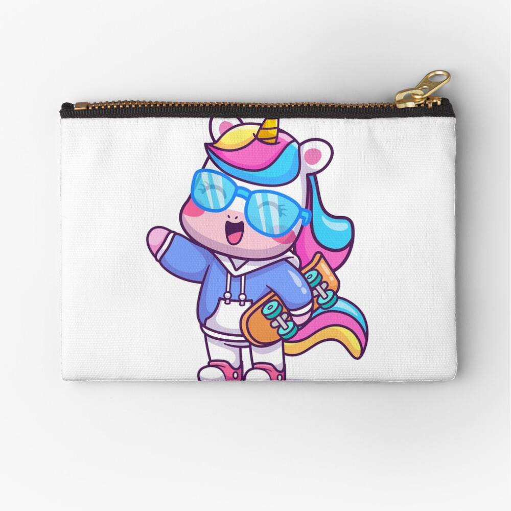Cool Unicorn Zipper Pouch - unicorn fantasy design by HackerLooks