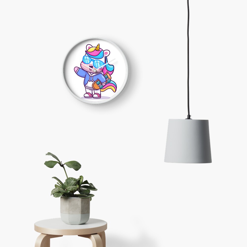 Cool Unicorn Clock - unicorn fantasy design by HackerLooks