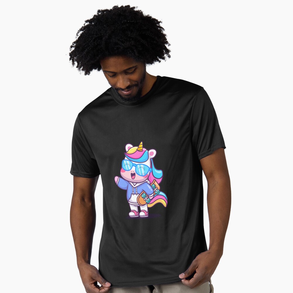 Cool Unicorn Active T-Shirt - unicorn fantasy design by HackerLooks