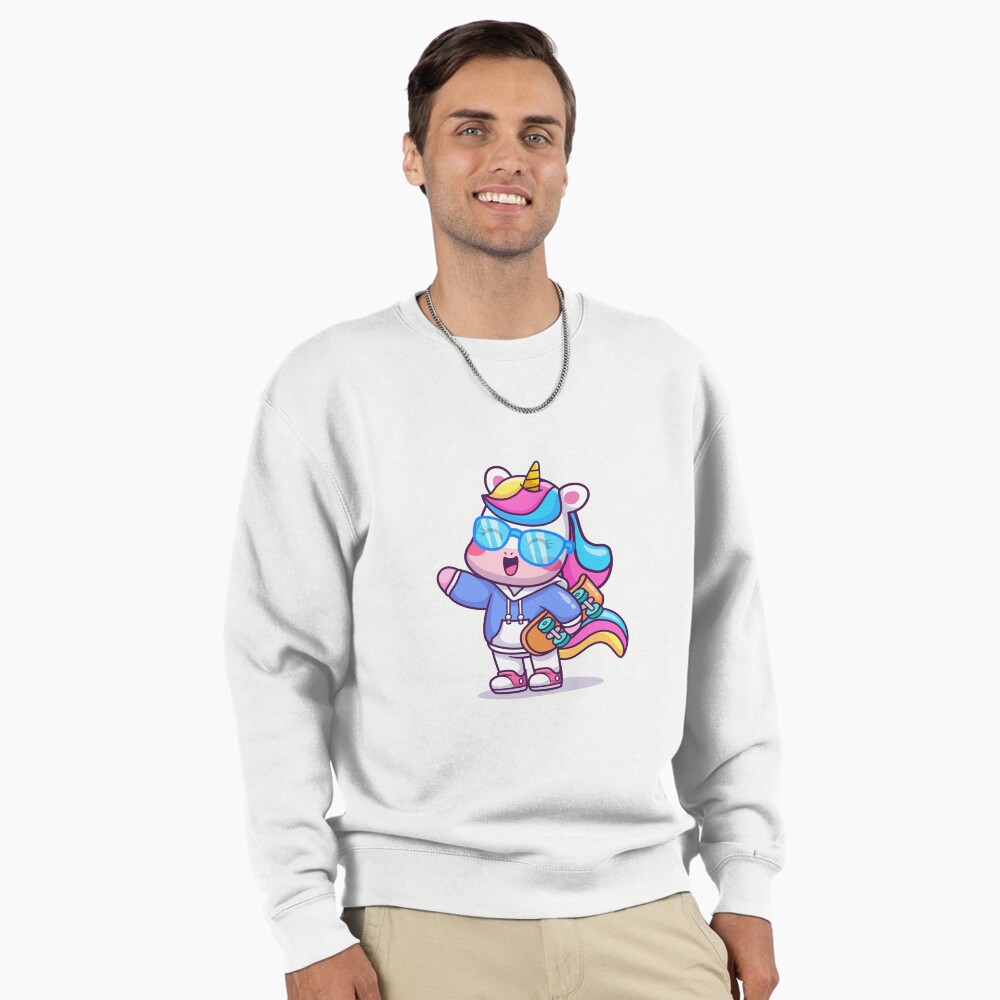 Cool Unicorn Pullover Sweatshirt - unicorn fantasy design by HackerLooks