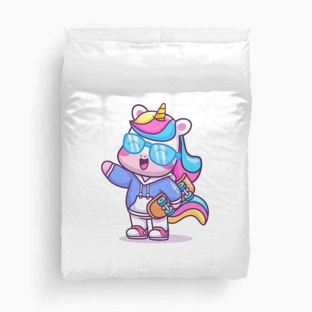 Cool Unicorn Duvet Cover - unicorn fantasy design by HackerLooks