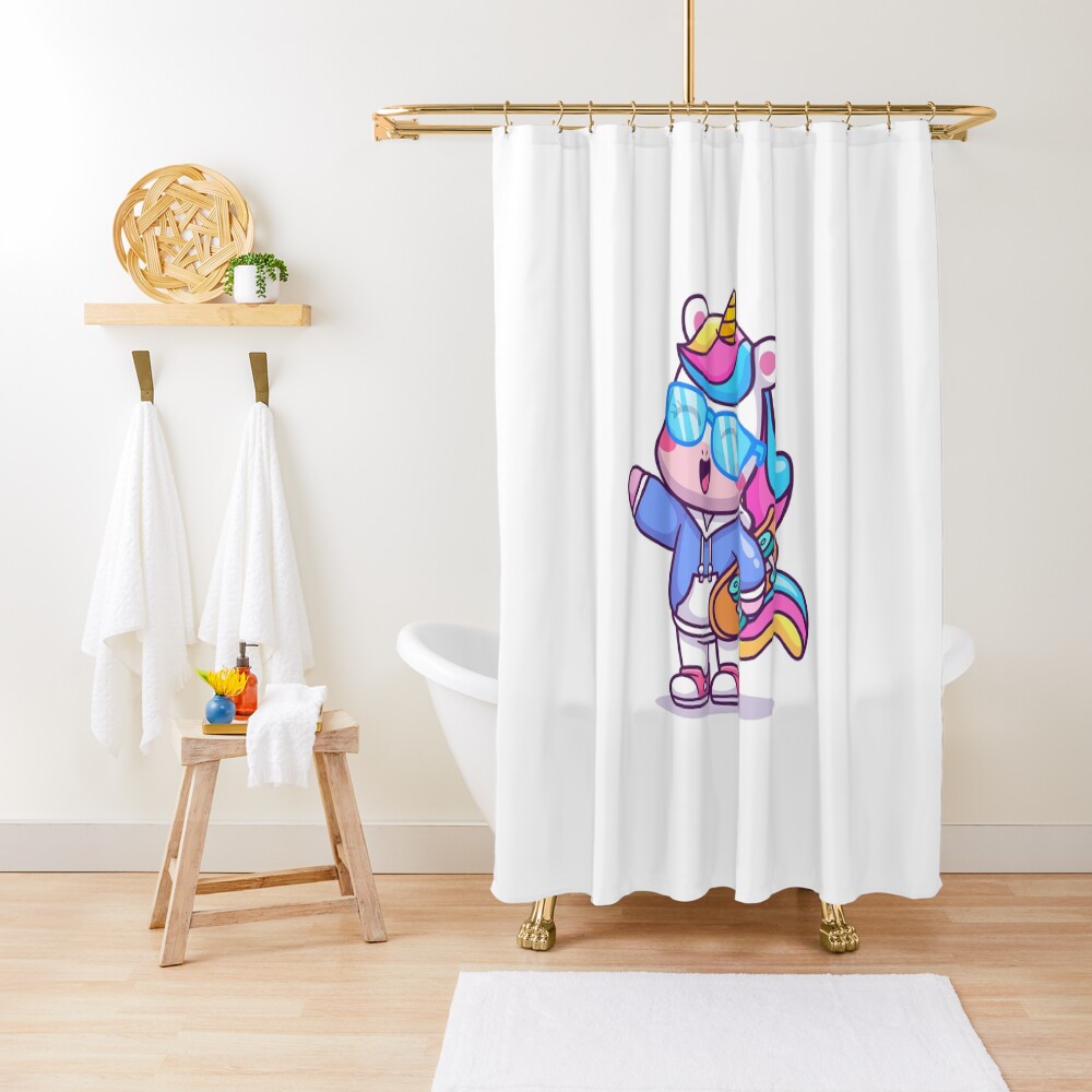 Cool Unicorn Shower Curtain - unicorn fantasy design by HackerLooks