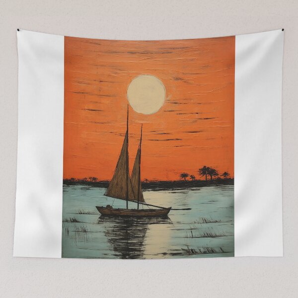 Item preview, Niger river travel vintage colorful anime graphics designed and sold by wonderfulpark.