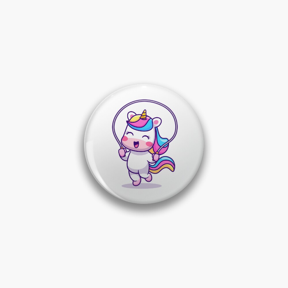 Unicorn Having Fun Pin - unicorn fantasy design by HackerLooks