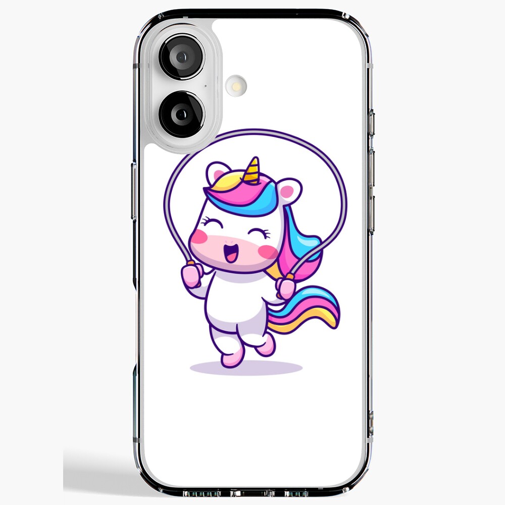 Unicorn Having Fun iPhone Soft Case - unicorn fantasy design by HackerLooks