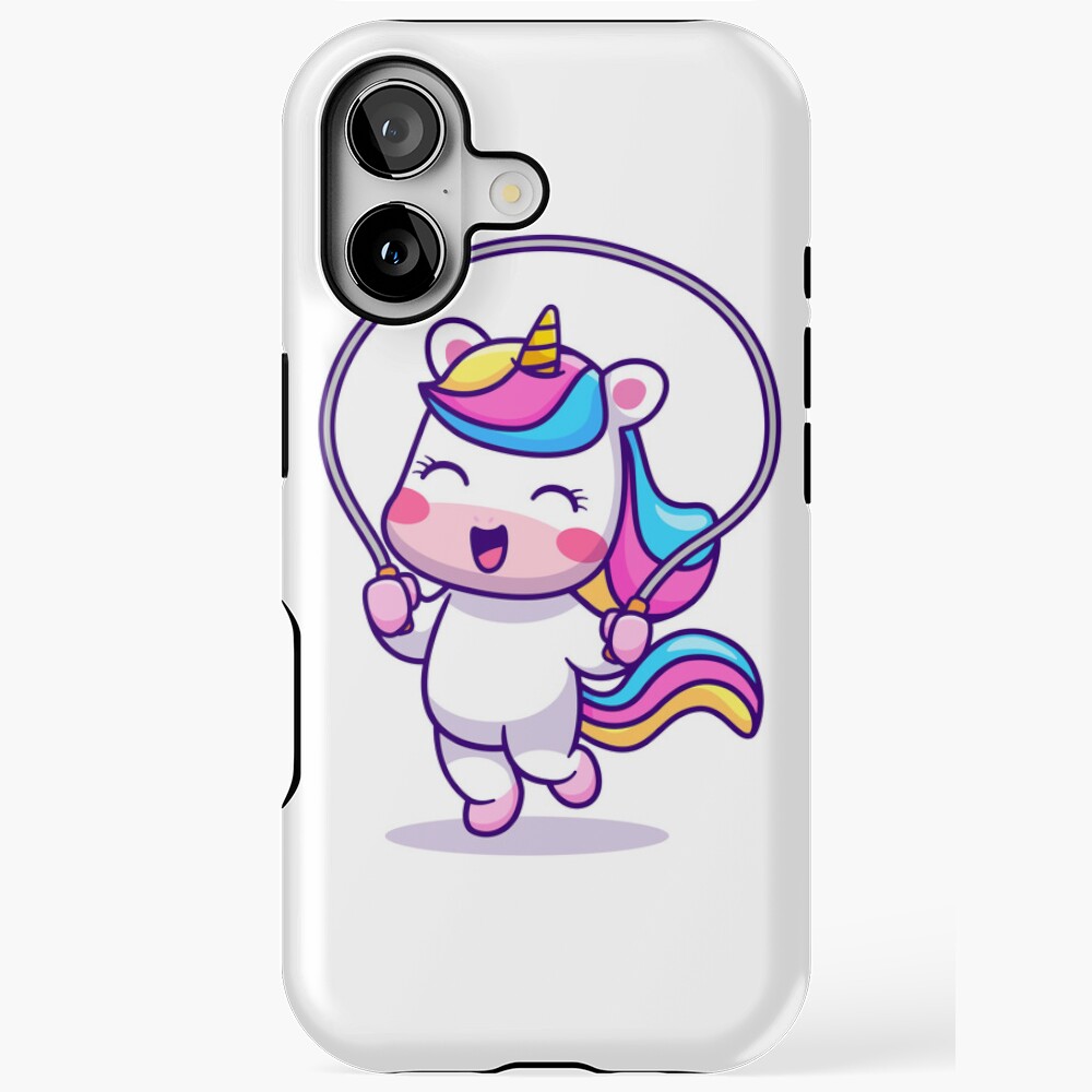 Unicorn Having Fun iPhone Tough Case - unicorn fantasy design by HackerLooks