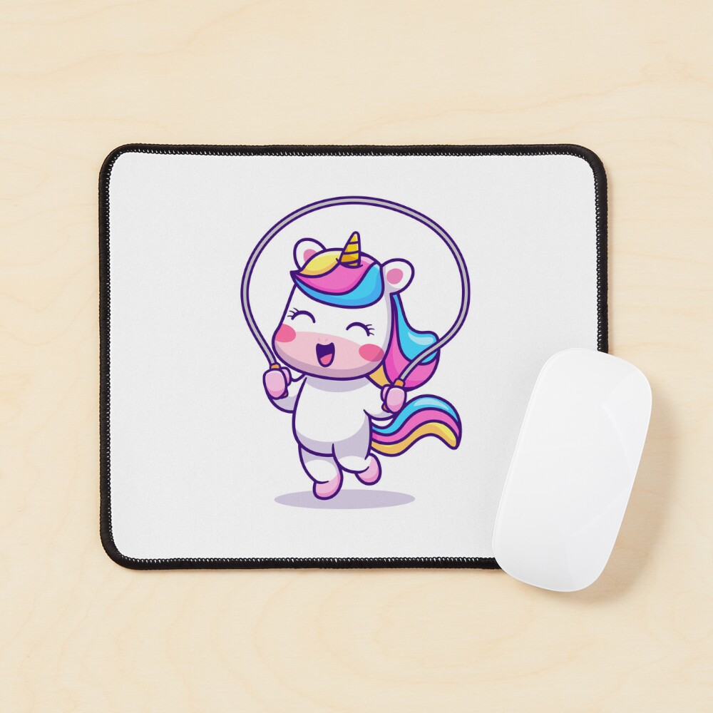 Unicorn Having Fun Mouse Pad - unicorn fantasy design by HackerLooks