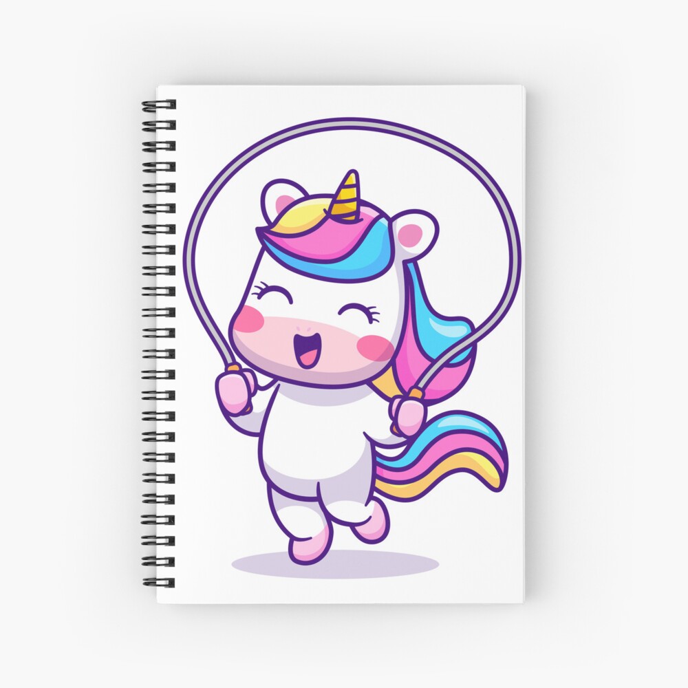 Unicorn Having Fun Spiral Notebook - unicorn fantasy design by HackerLooks
