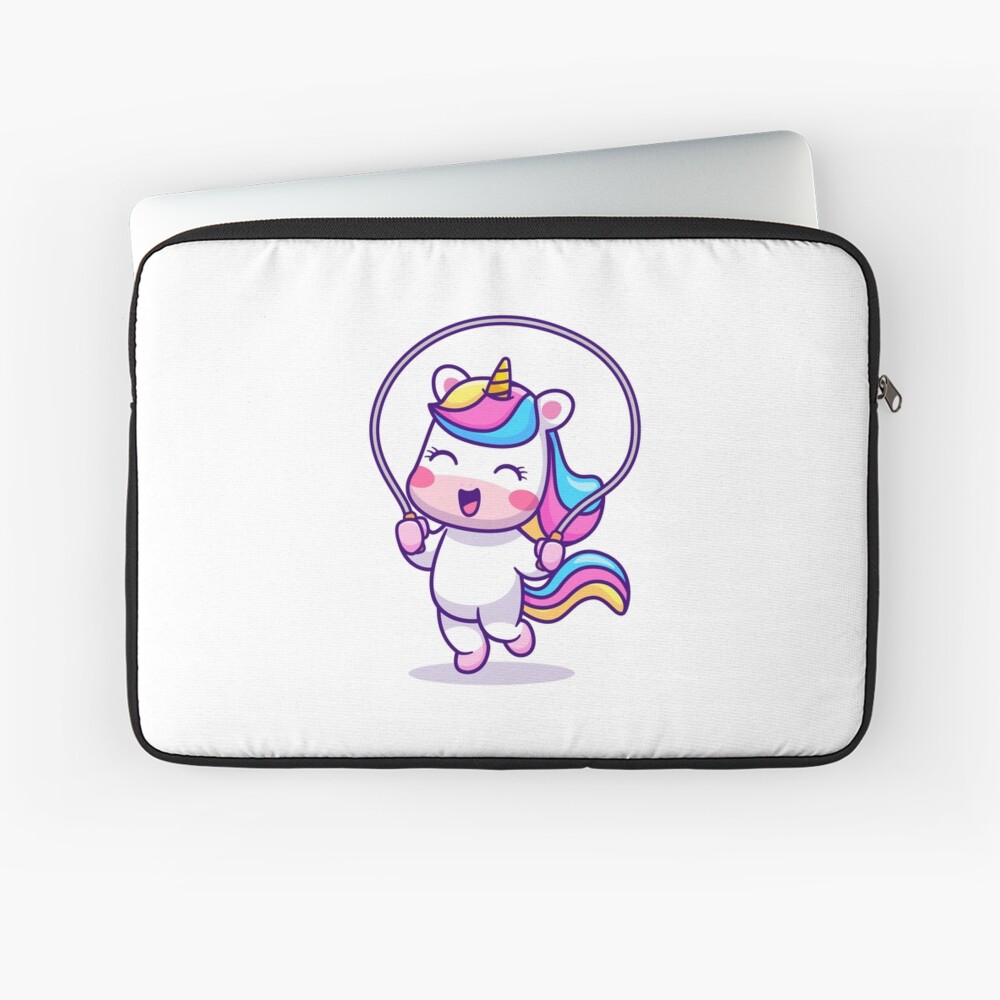 Unicorn Having Fun Laptop Sleeve - unicorn fantasy design by HackerLooks