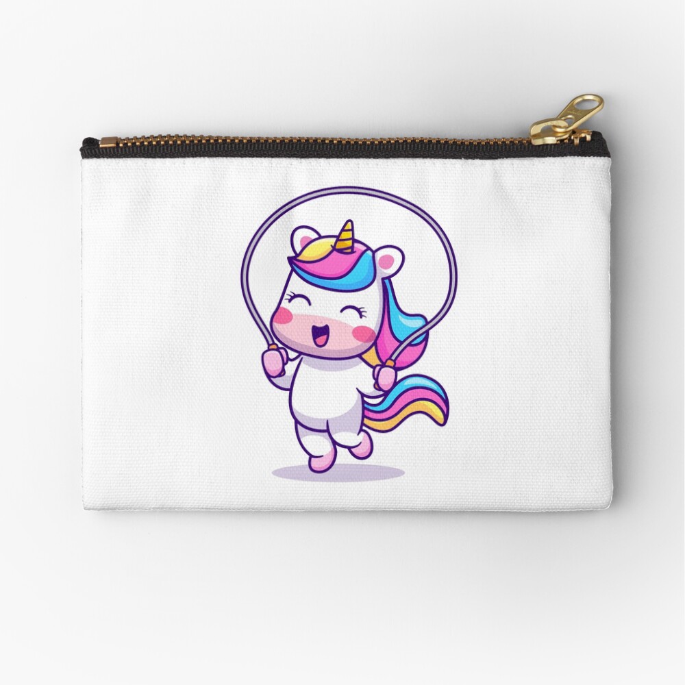 Unicorn Having Fun Zipper Pouch - unicorn fantasy design by HackerLooks