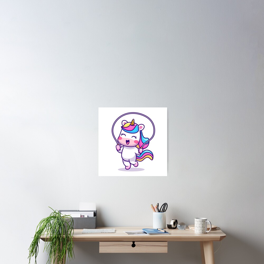 Unicorn Having Fun Wall Art design by HackerLooks