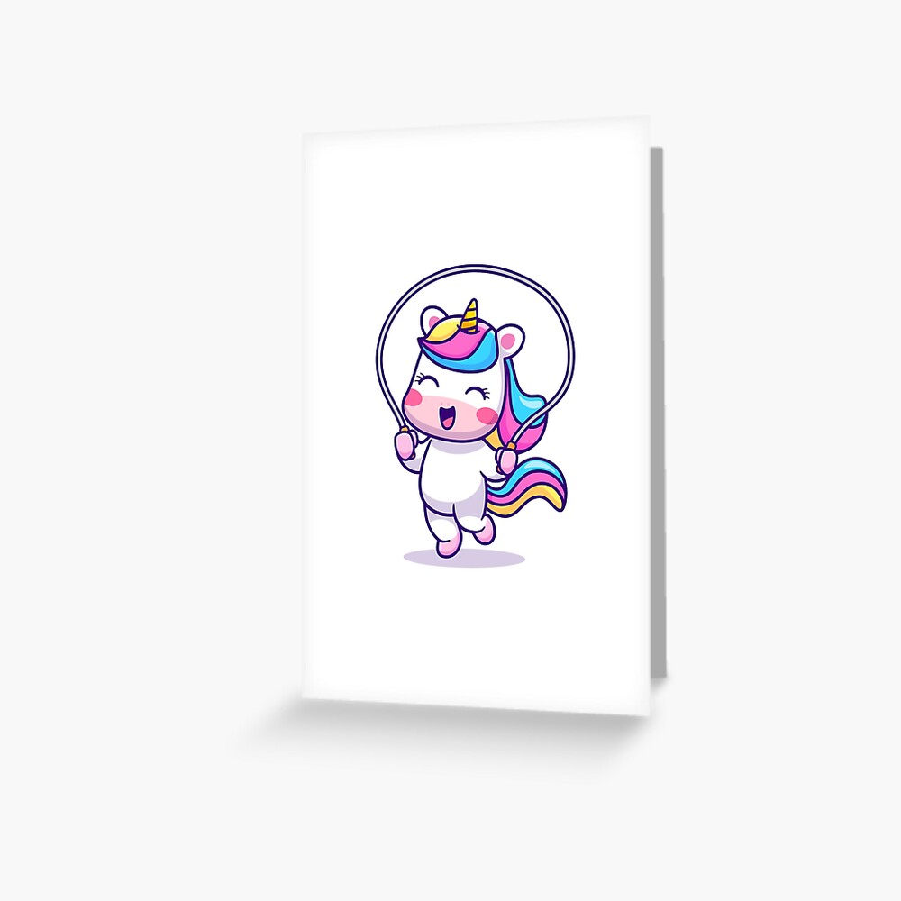 Unicorn Having Fun Greeting Card - unicorn fantasy design by HackerLooks