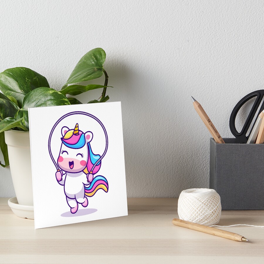 Unicorn Having Fun Art Board Print - unicorn fantasy design by HackerLooks