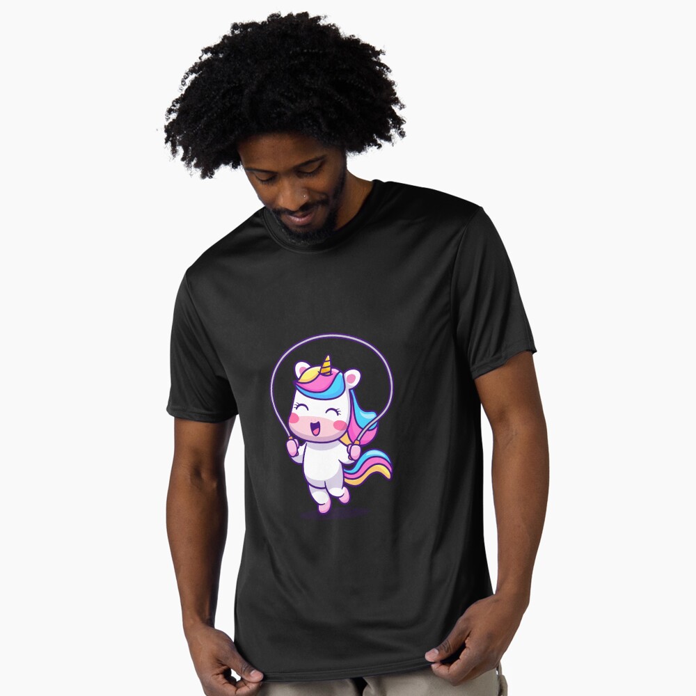 Unicorn Having Fun Active T-Shirt - unicorn fantasy design by HackerLooks