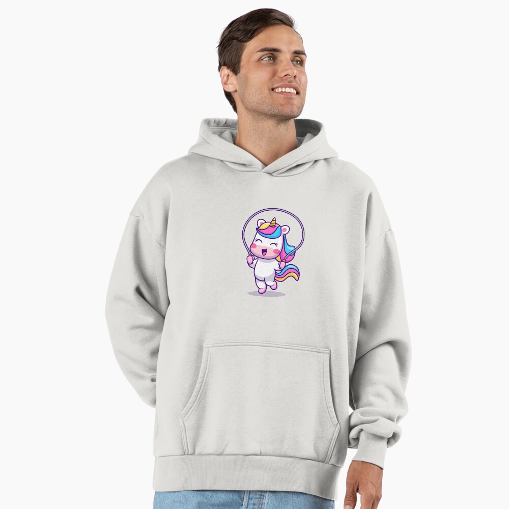Unicorn Having Fun Premium Oversized Hoodie - unicorn fantasy design by HackerLooks