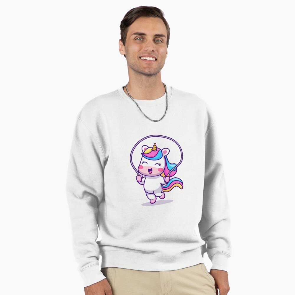 Unicorn Having Fun Pullover Sweatshirt - unicorn fantasy design by HackerLooks