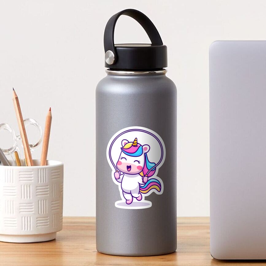 Unicorn Having Fun Sticker - unicorn fantasy design by HackerLooks