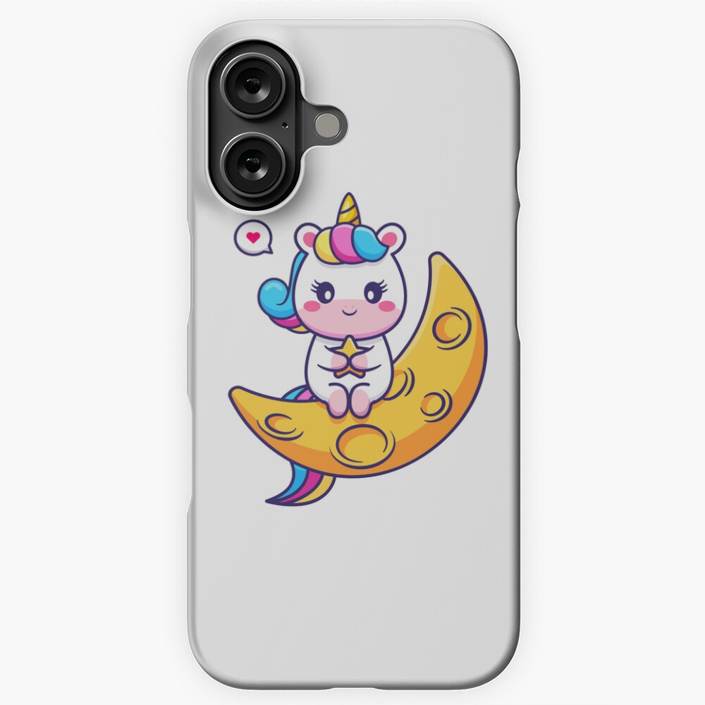 Chillin' on the Crescent Moon iPhone Snap Case - unicorn fantasy design by HackerLooks