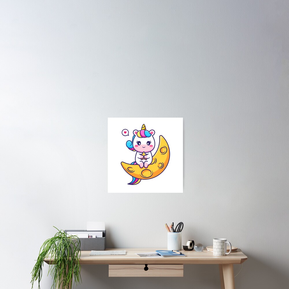Chillin' on the Crescent Moon Wall Art design by HackerLooks