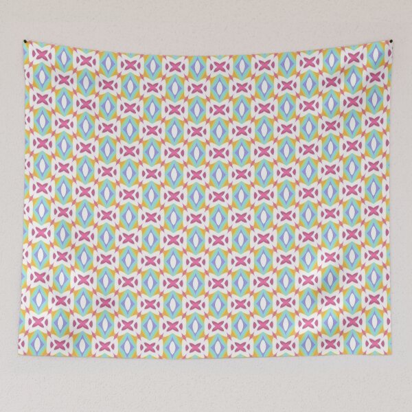 Item preview, Copy of Soft Hues Geometrical Pattern Of pink,mid blue green, Lavender & Canary Yellow Geometry designed and sold by HendAhabib.