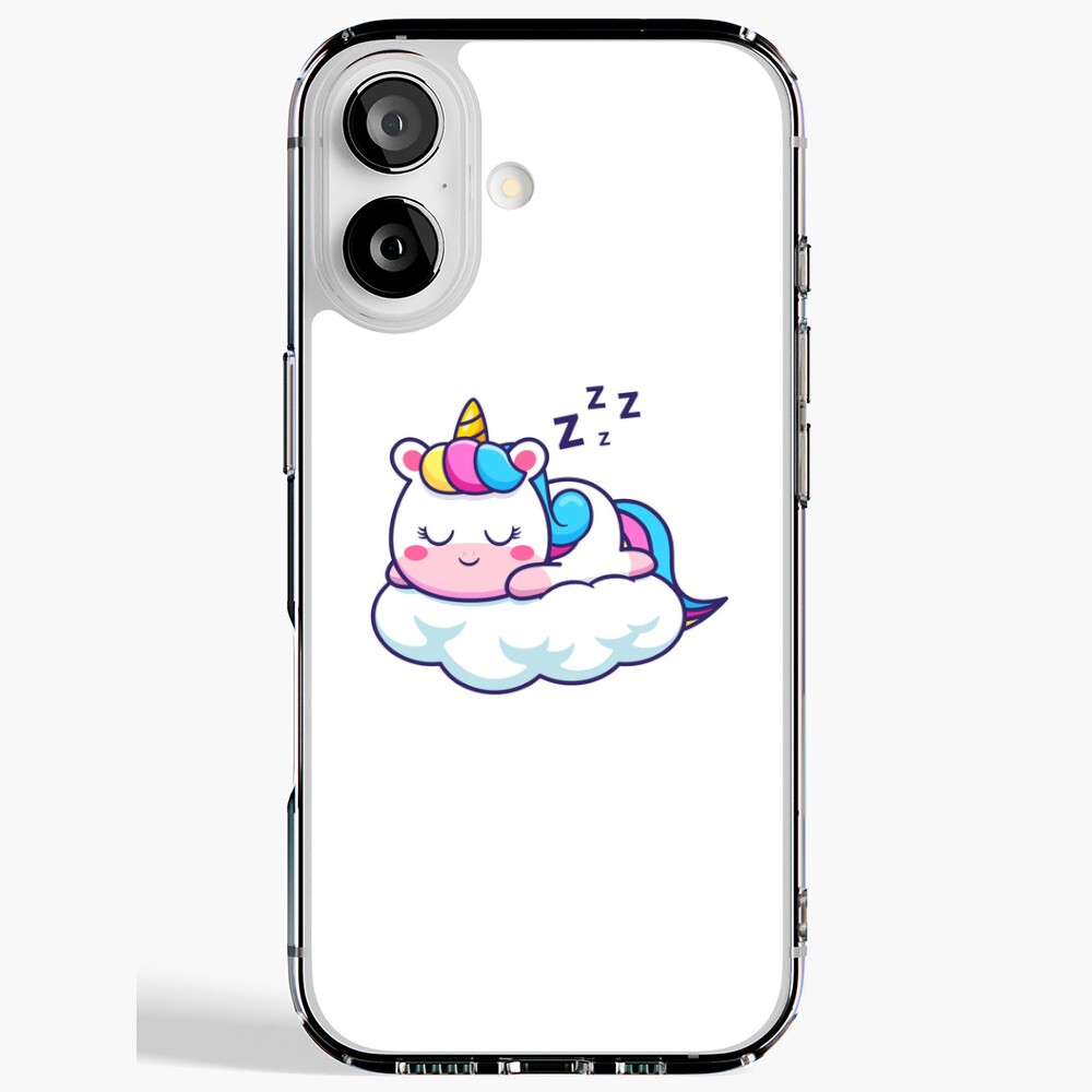 Unicorn Sleeping on a Cloud iPhone Soft Case - unicorn fantasy design by HackerLooks
