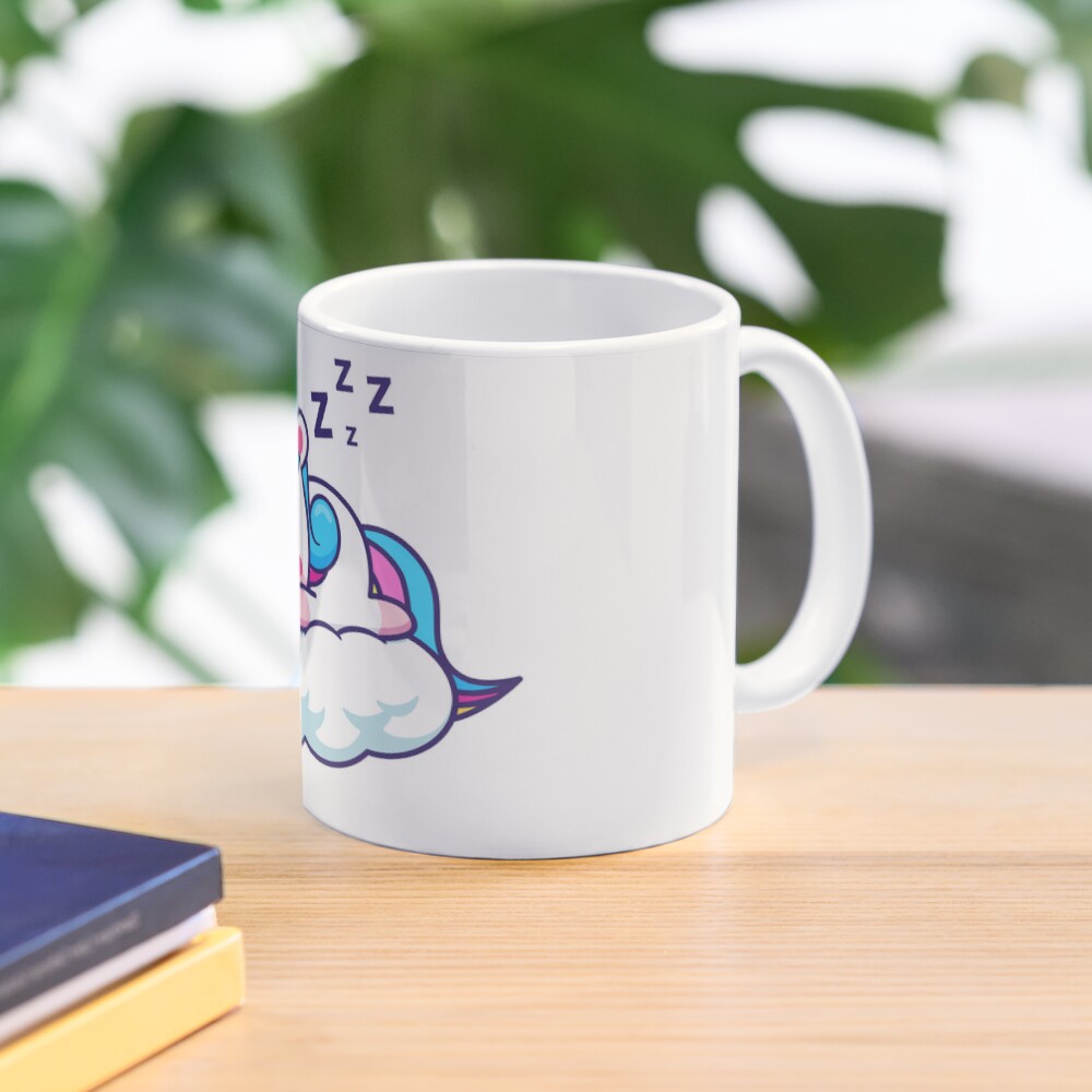 Unicorn Sleeping on a Cloud Classic Mug - unicorn fantasy design by HackerLooks