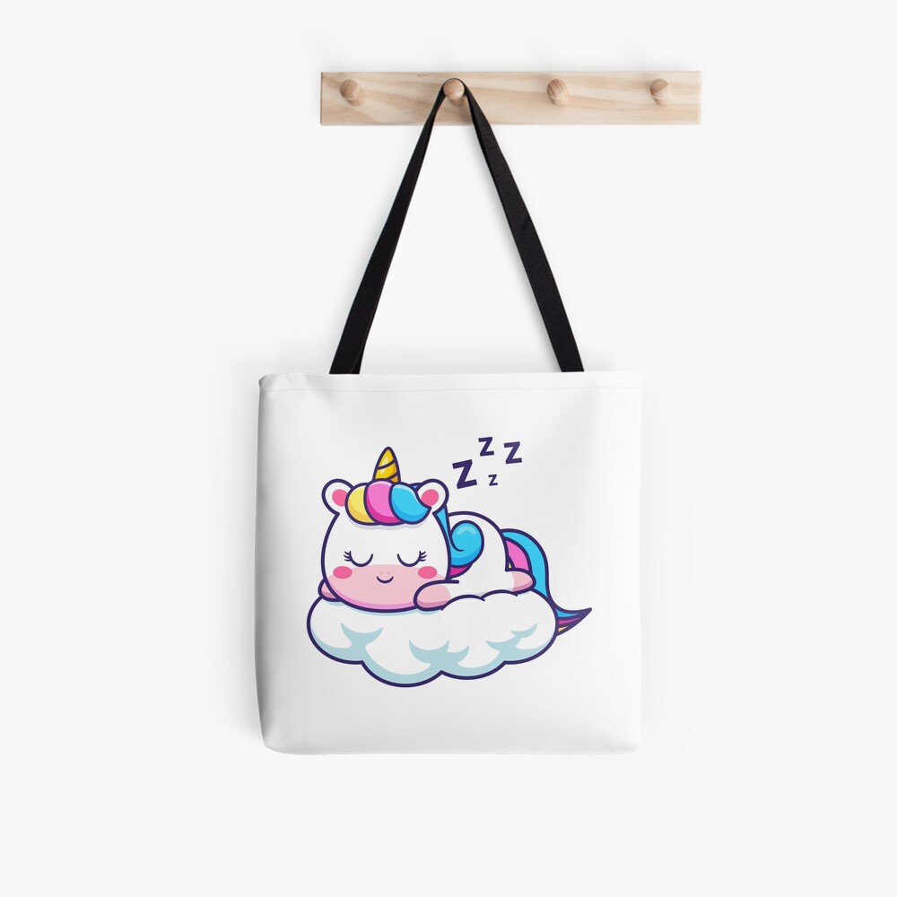 Unicorn Sleeping on a Cloud All Over Print Tote Bag - unicorn fantasy design by HackerLooks