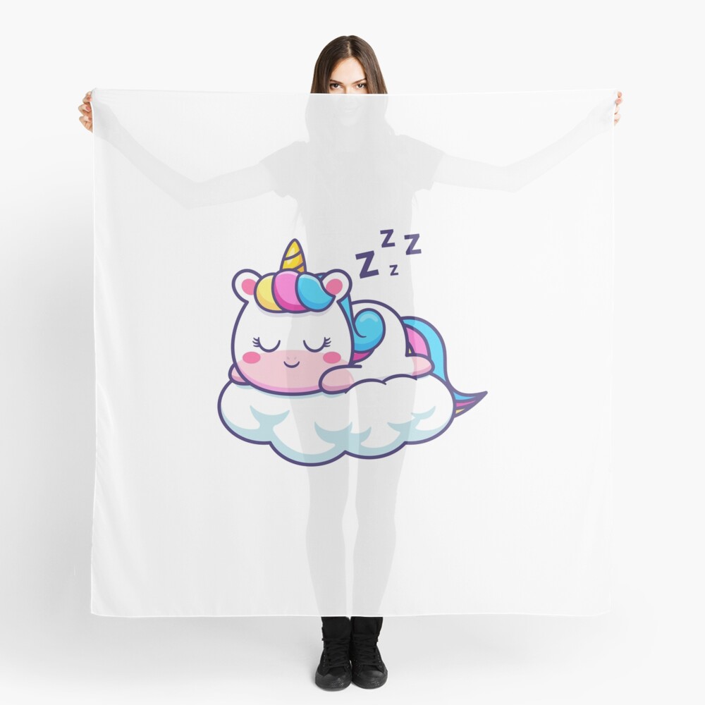 Unicorn Sleeping on a Cloud Scarf - unicorn fantasy design by HackerLooks