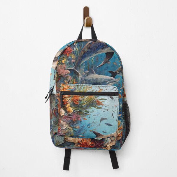 Item preview, Colorful dolphins mosaic tile style designed and sold by MindBlazeArt.