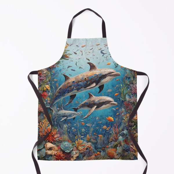 Item preview, Colorful dolphins mosaic tile style designed and sold by MindBlazeArt.