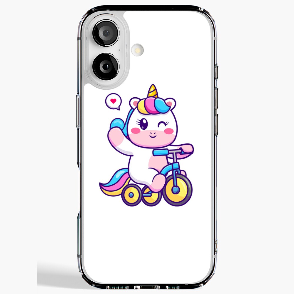 Unicorn on a Bike iPhone Soft Case - unicorn fantasy design by HackerLooks