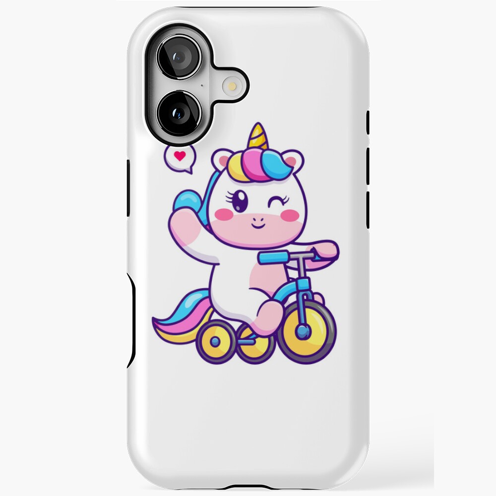 Unicorn on a Bike iPhone Magsafe Tough Case - unicorn fantasy design by HackerLooks