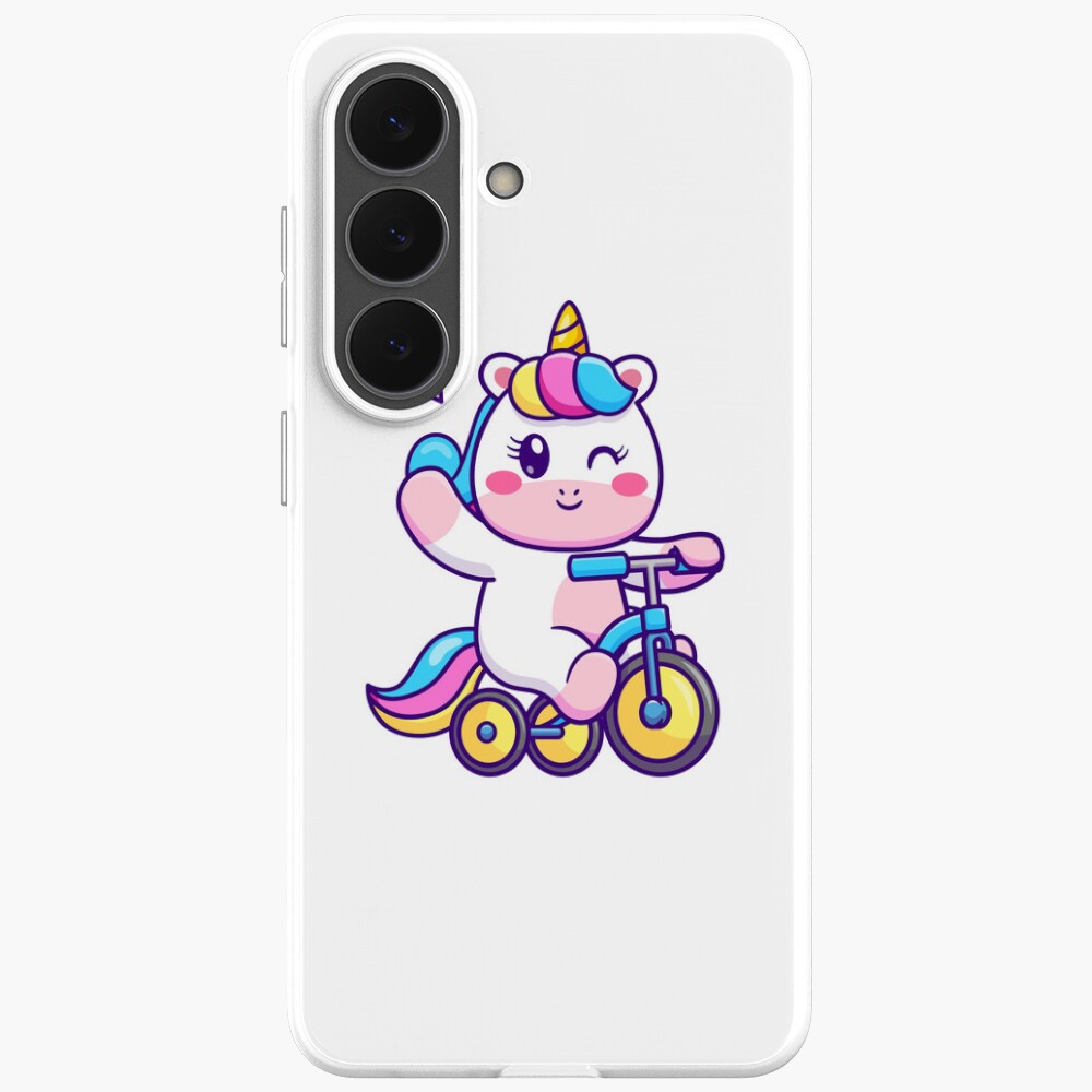 Unicorn on a Bike Samsung Galaxy Soft Case - unicorn fantasy design by HackerLooks