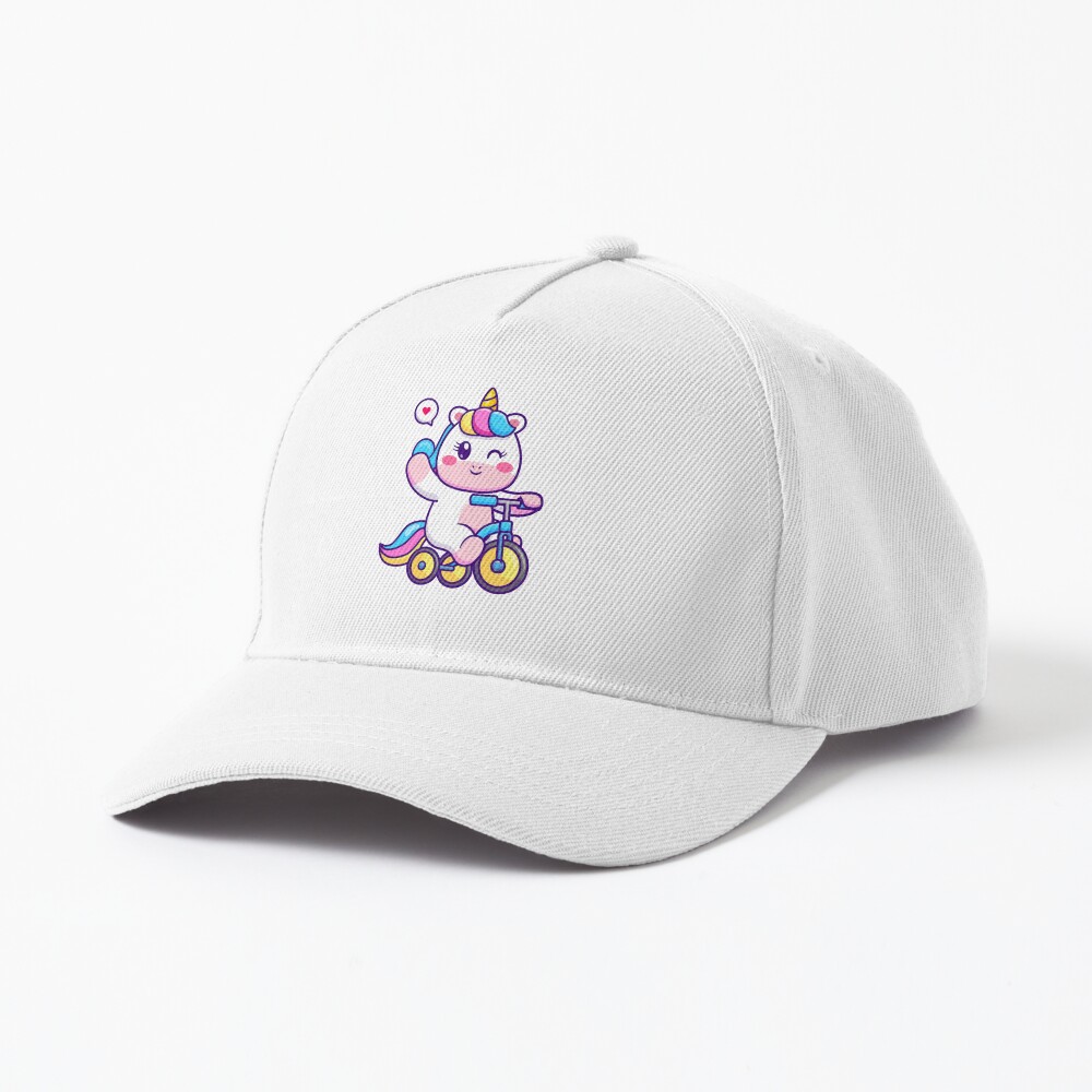 Unicorn on a Bike Baseball Cap - unicorn fantasy design by HackerLooks