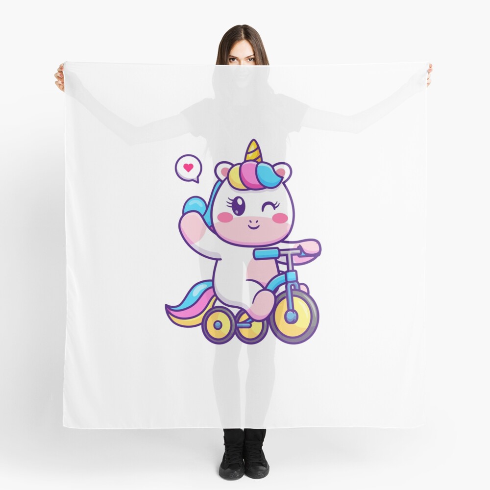 Unicorn on a Bike Scarf - unicorn fantasy design by HackerLooks