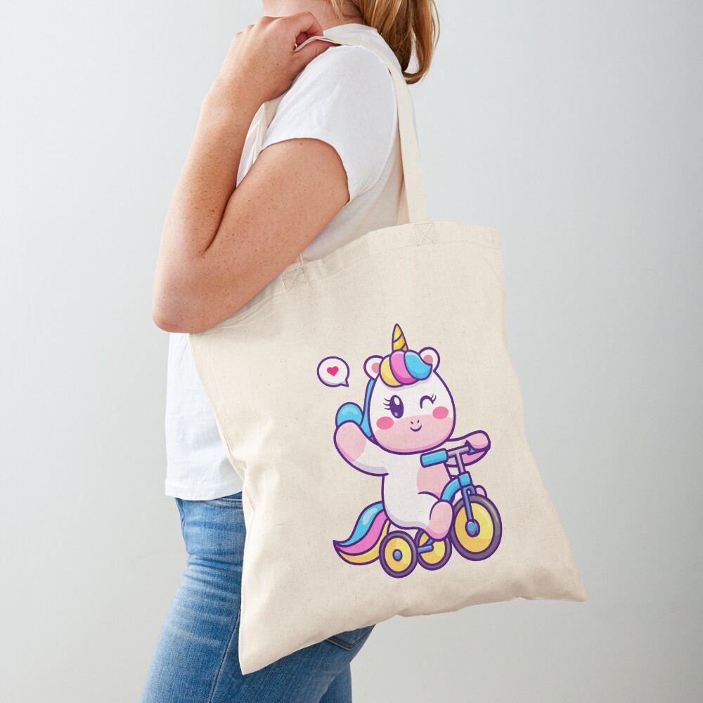 Unicorn on a Bike Bags design by HackerLooks