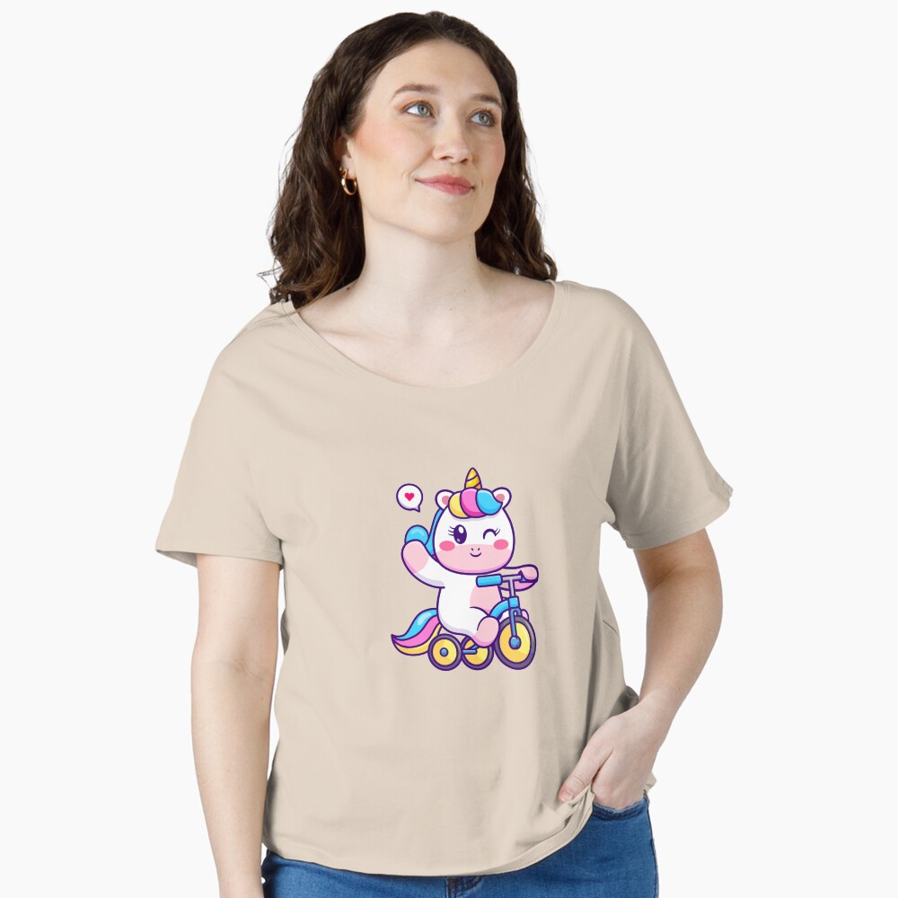 Unicorn on a Bike Relaxed Fit T-Shirt - unicorn fantasy design by HackerLooks