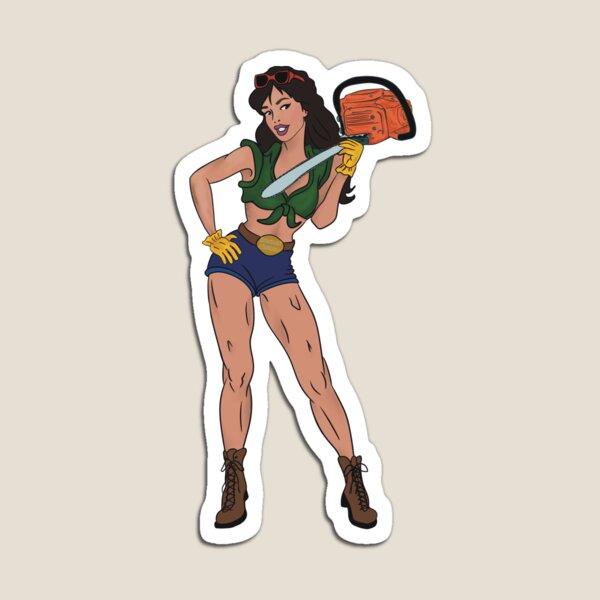 Item preview, Chainsaw Betty Pinup designed and sold by SunflowerSensi.