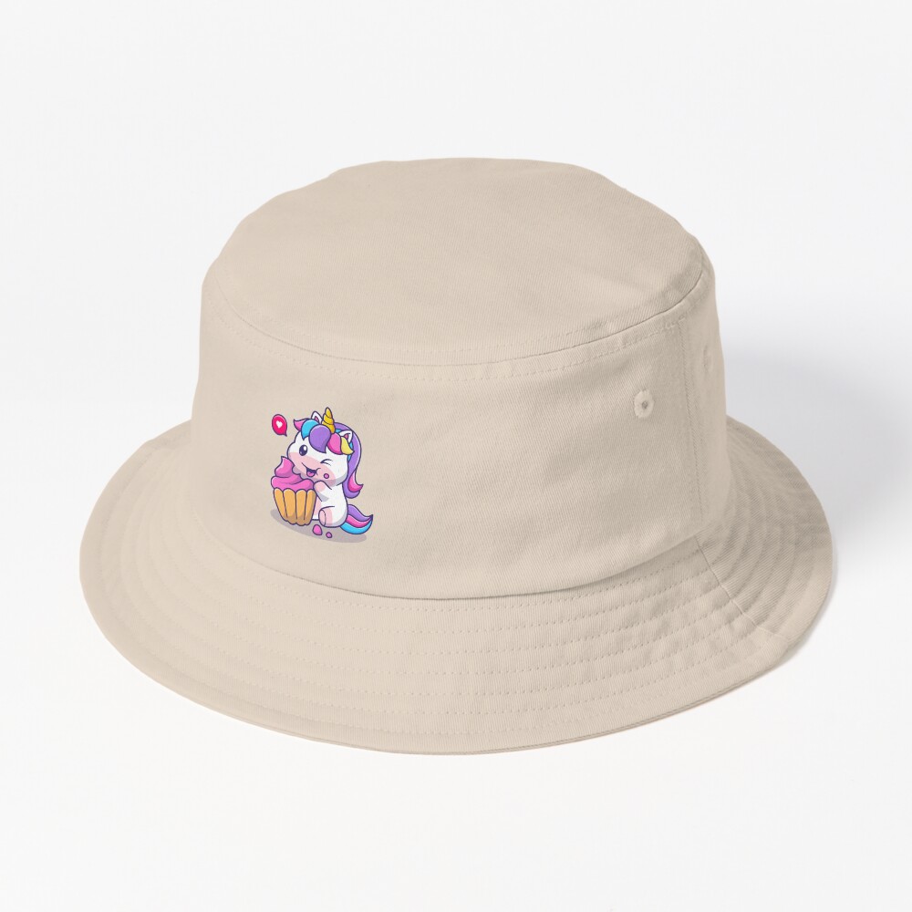 Super Cute Unicorn Eating Cake Hats design by HackerLooks