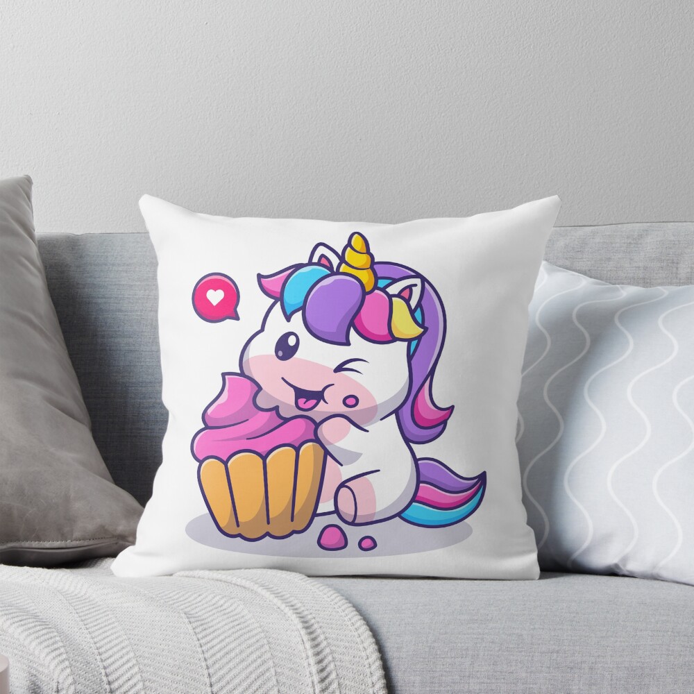 Super Cute Unicorn Eating Cake Home & Living design by HackerLooks